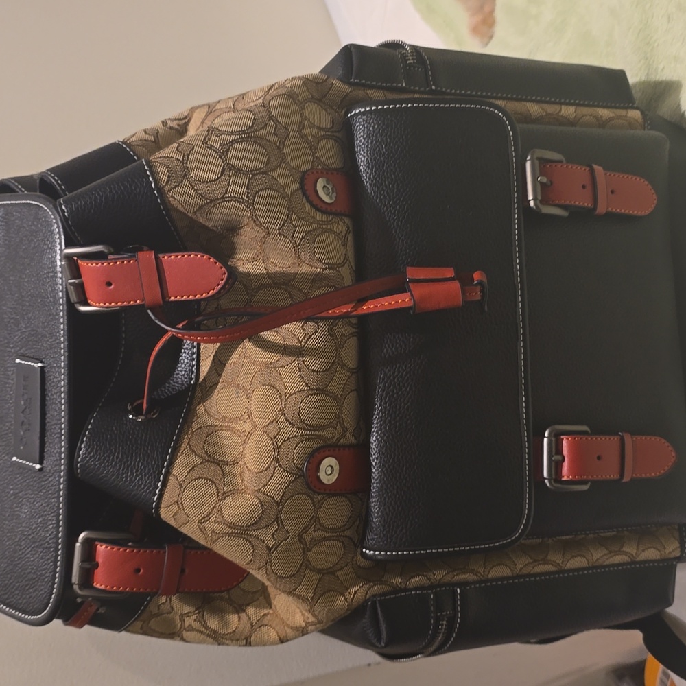 Coach Black and Brown Men's Backpack